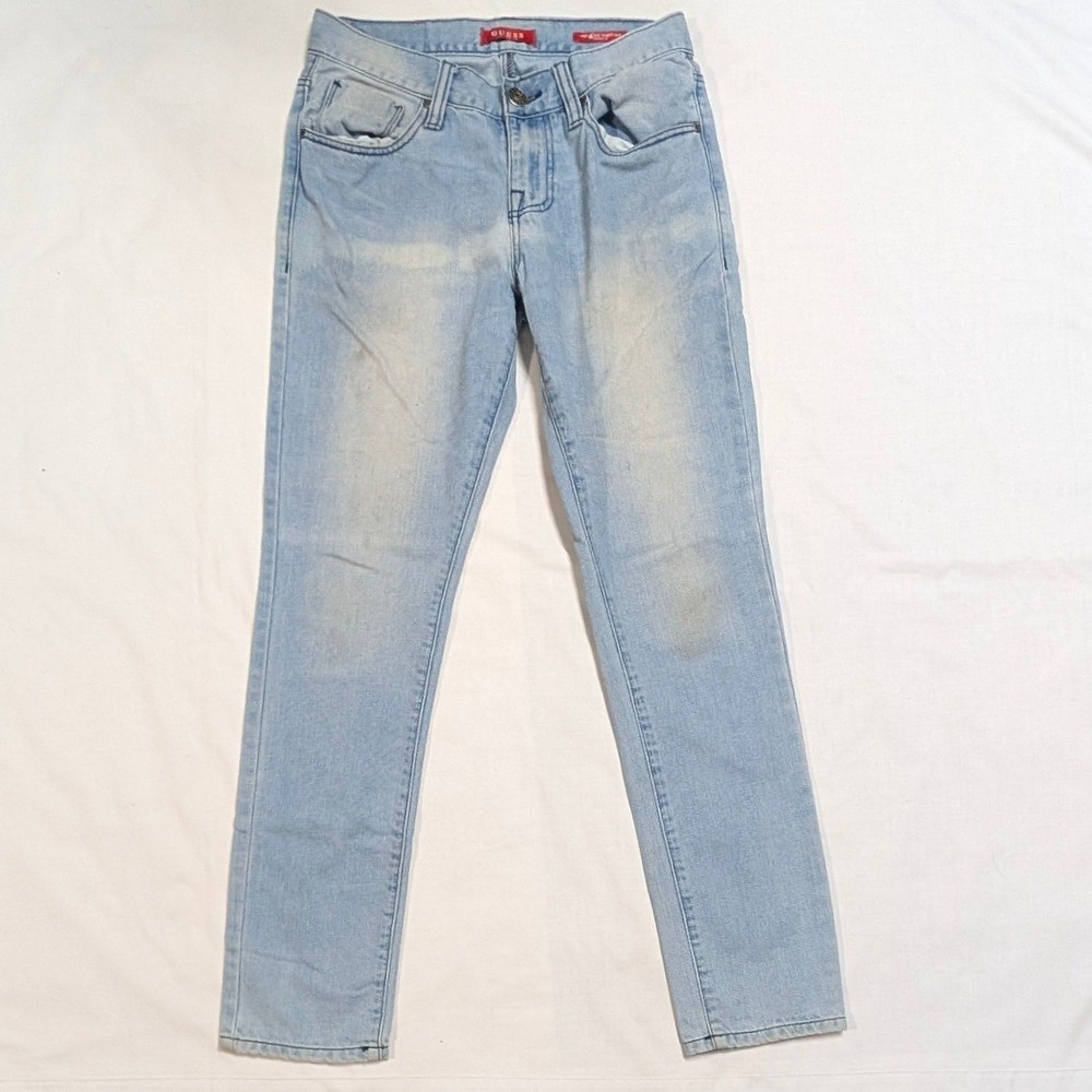 Guess Holsted Fit Medium Rise Tapered Slim Light Wash Jeans Mens 30x32
